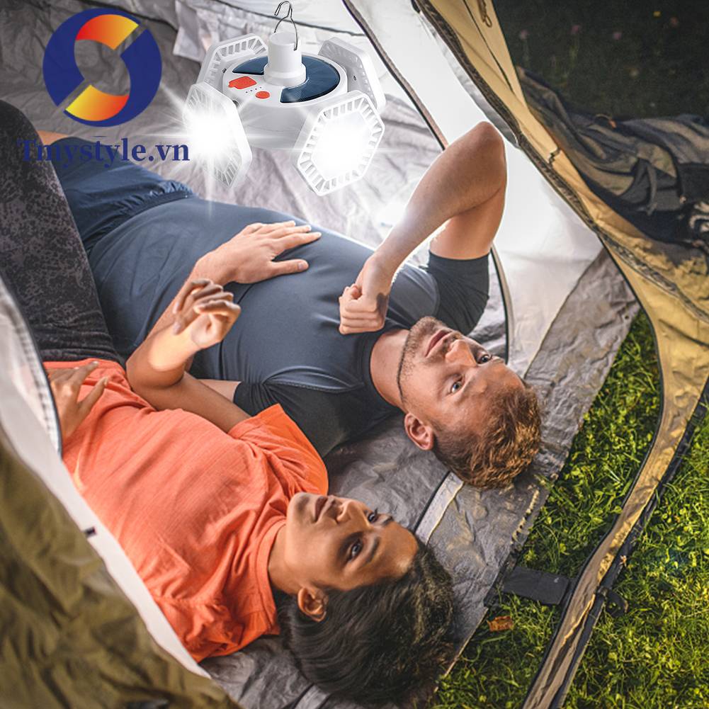 Đèn Cắm Trại Năng Lượng Mặt Trời Chống Thấm Nước 85W Gấp Gọn Tiện Lợi