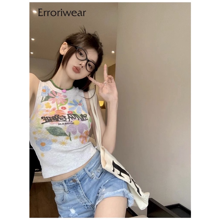 Áo sát nách nữ Erroriwear in hoa nhiều màu sắc thời trang 2023 cho nữ