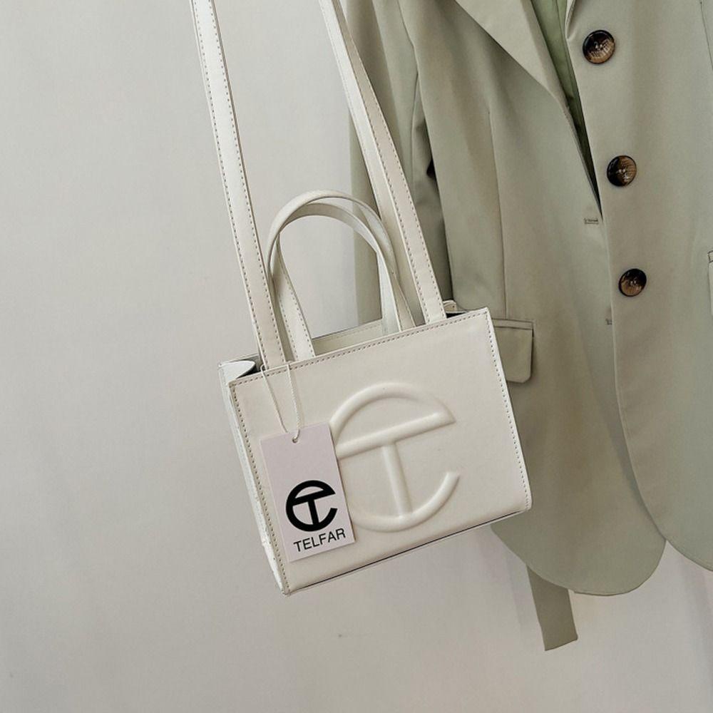 FALLFORBEAUTY Túi Đeo Chéo Da PU Sức Chứa Lớn In Chữ Thời Trang Đường Phố