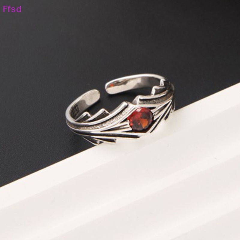 {Ffsd} Nhẫn Bạc 925 Đính Đá Đỏ Thiết Kế Tối Giản Thời Trang Dự Tiệc Tối Giản Cho Nữ