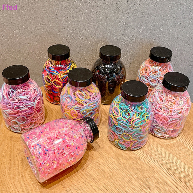 Bộ 1000 Dây Thun Buộc Tóc Nhiều Màu Sắc Dùng Một Lần Cho Bé Gái