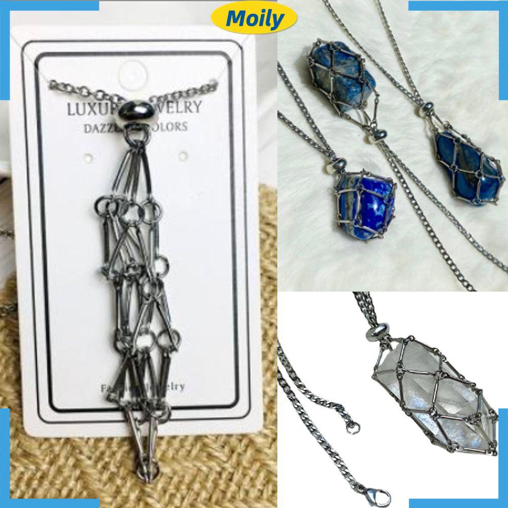 Giá Đỡ Vòng Cổ Bằng Kim Loại Pha Lê Màu Bạc Có Thể Điều Chỉnh Độ Dài