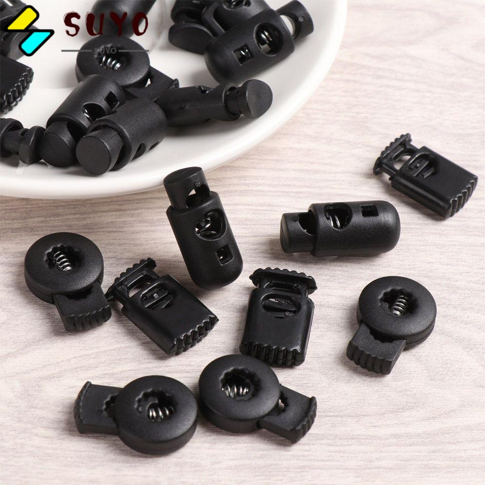 SUYO Set 20 Kẹp Nhựa Hai Lỗ Màu Đen Chất Lượng Cao