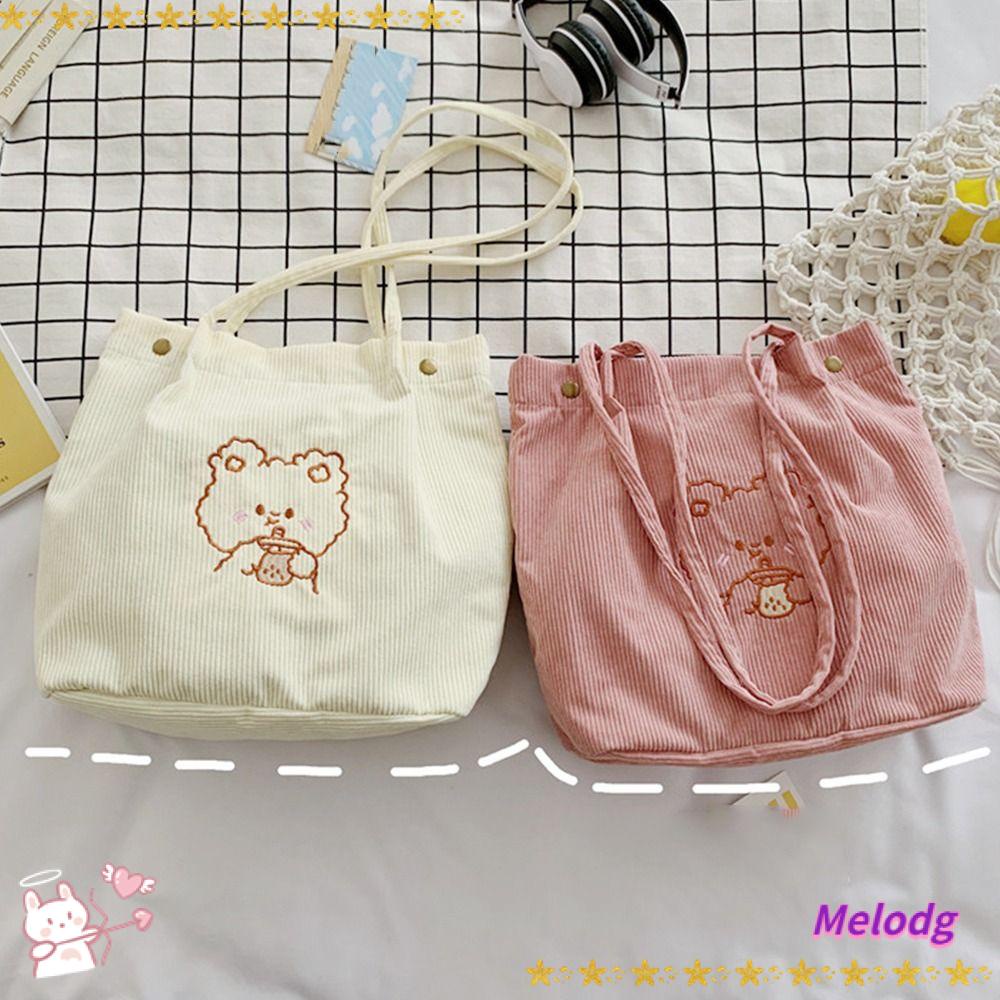 MELODG Túi Tote Cỡ Lớn In Hoạt Hình Gấu Dễ Thương