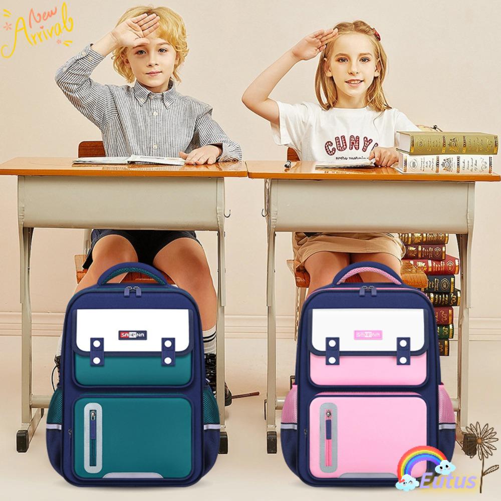 EUCA Ba Lô Đi Học Bằng Polyester Siêu Nhẹ Chống Thấm Nước Sức Chứa Lớn Thời Trang Cho Bé Gái