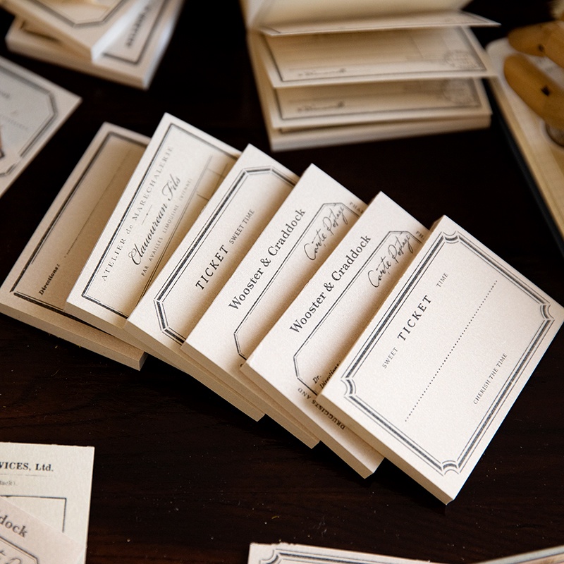 Bộ 50 Dính Priming Note Book Notebook Strange Base Paper Collage Base Base seal account Decorative Scrapbooking 85 * 55mm