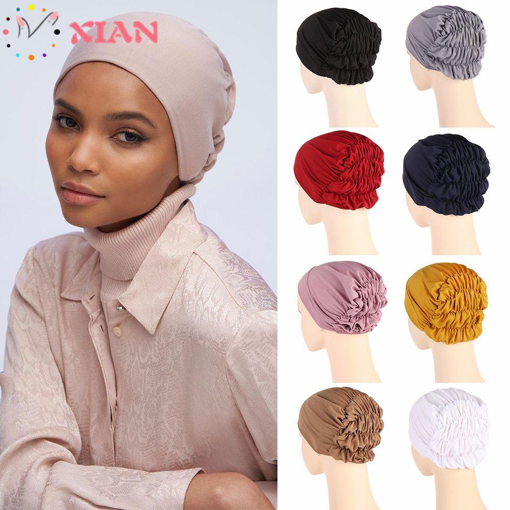 XIANTIN Mũ Turban Trùm Đầu Co Giãn Thời Trang Cho Nữ