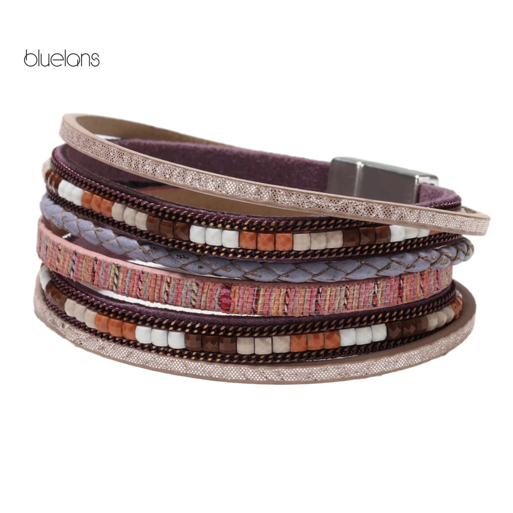 Vòng Tay Da Nhiều Sợi Phong Cách Bohomian Cho Nữ