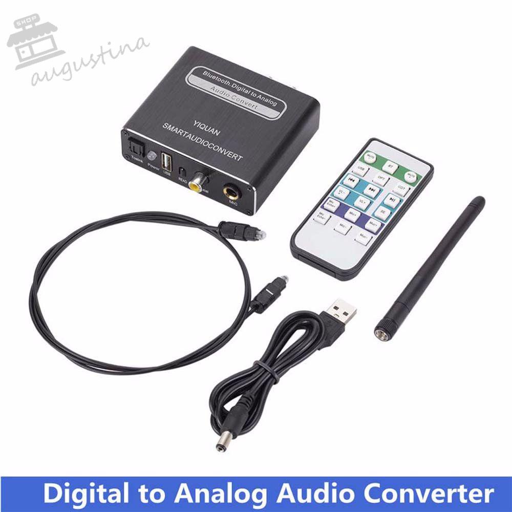 AUGUSTINA Thiết Bị Chuyển Đổi Âm Thanh Bluetooth Kỹ Thuật Số Sang Analog Giắc Cắm 3.5mm DAC Có Công Tắc Đồng Trục L / R RCA