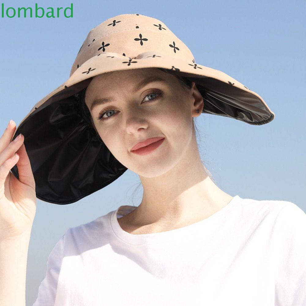 LOMBARD Mũ Lưỡi Trai Thể Thao Hở Chóp Họa Tiết Hoa Thời Trang Mùa Hè Hàn Quốc