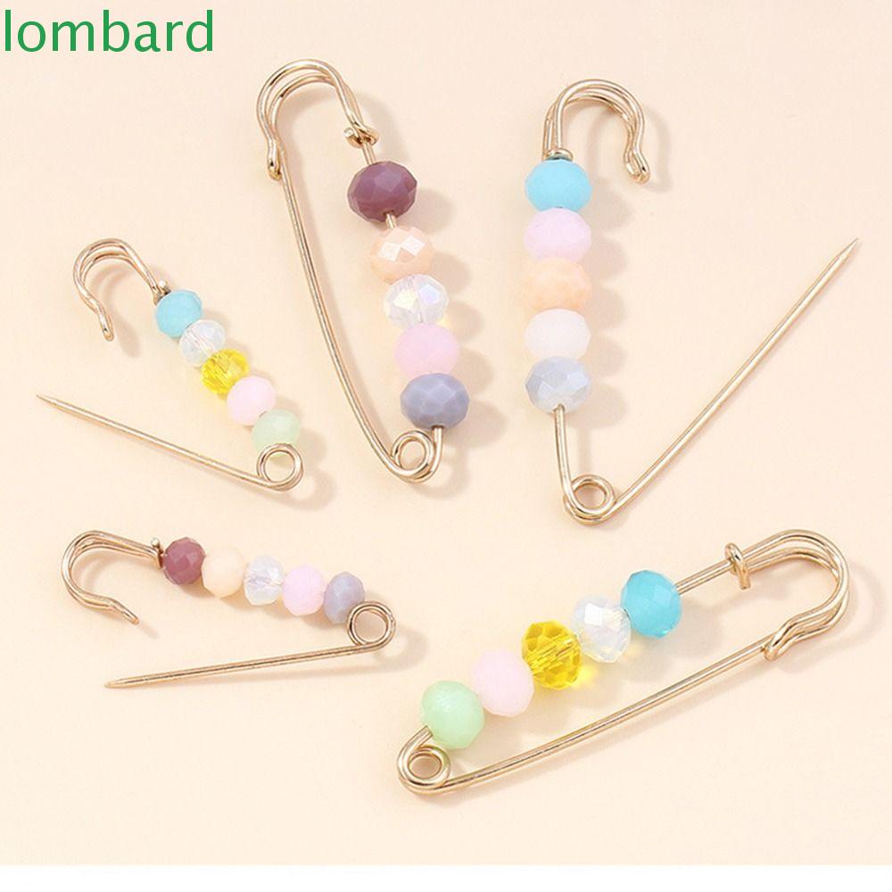 LOMBARD Ghim Cài Áo Hợp Kim Đính Hạt Nhiều Màu Sắc Thời Trang Cho Nữ
