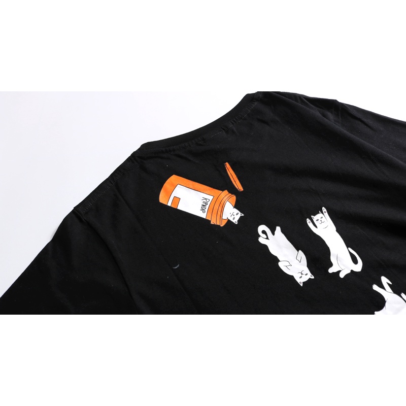 Tipndip Áo Thun Tay Ngắn Chất Liệu cotton In Họa Tiết Mèo Dễ Thương Thời Trang Mùa Hè Cho Cặp Đôi