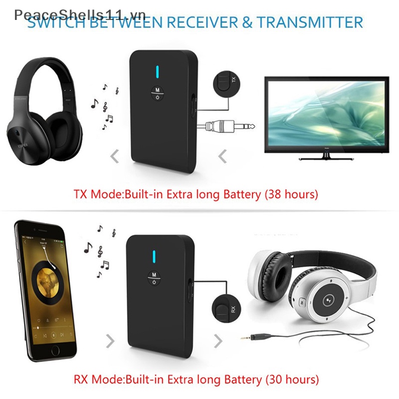 Thiết Bị Truyền Nhận Tín Hiệu Bluetooth 5.0 2 Trong 1 APTX Thấp Cho Mp3 Stereo Music 3.5mm AUX.