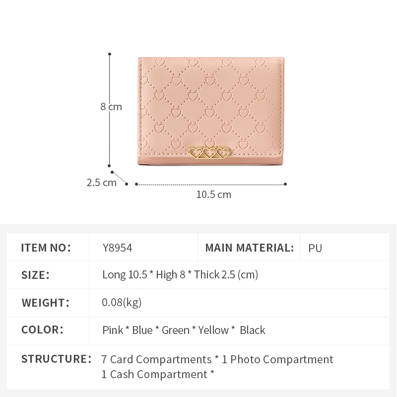 Ví Gấp Đa Năng In Họa Tiết Kẻ Ô Dễ Thương Thời Trang Cho Nữ