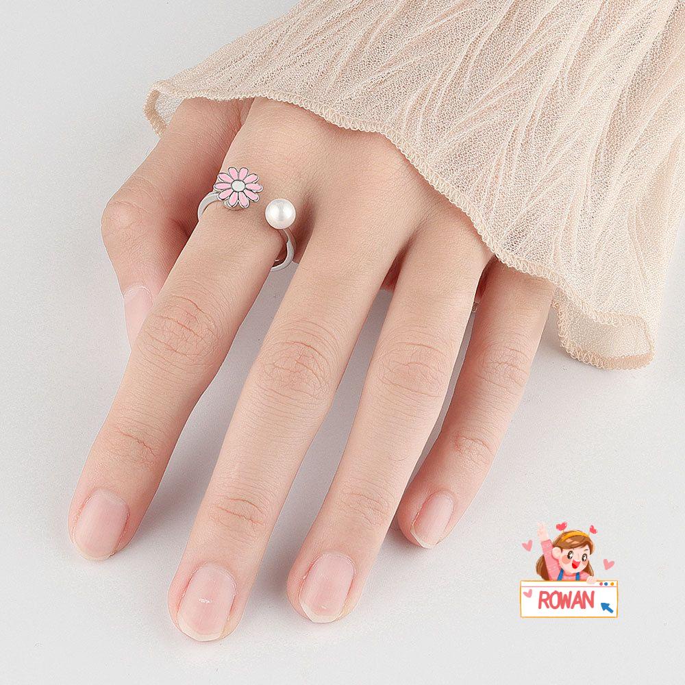 ROWANS Nhẫn Hoa Cúc Dạng Xoay Có Thể Điều Chỉnh Kích Cỡ Dành Cho Nữ