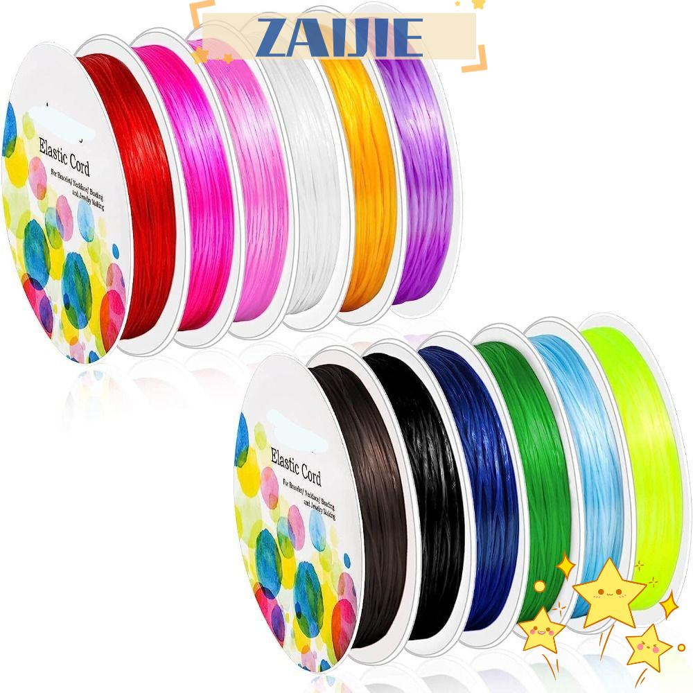 ZAIJIE24 Cuộn Dây Co Giãn 8mm 12 Màu Sắc Dùng Làm Trang Sức Thủ Công