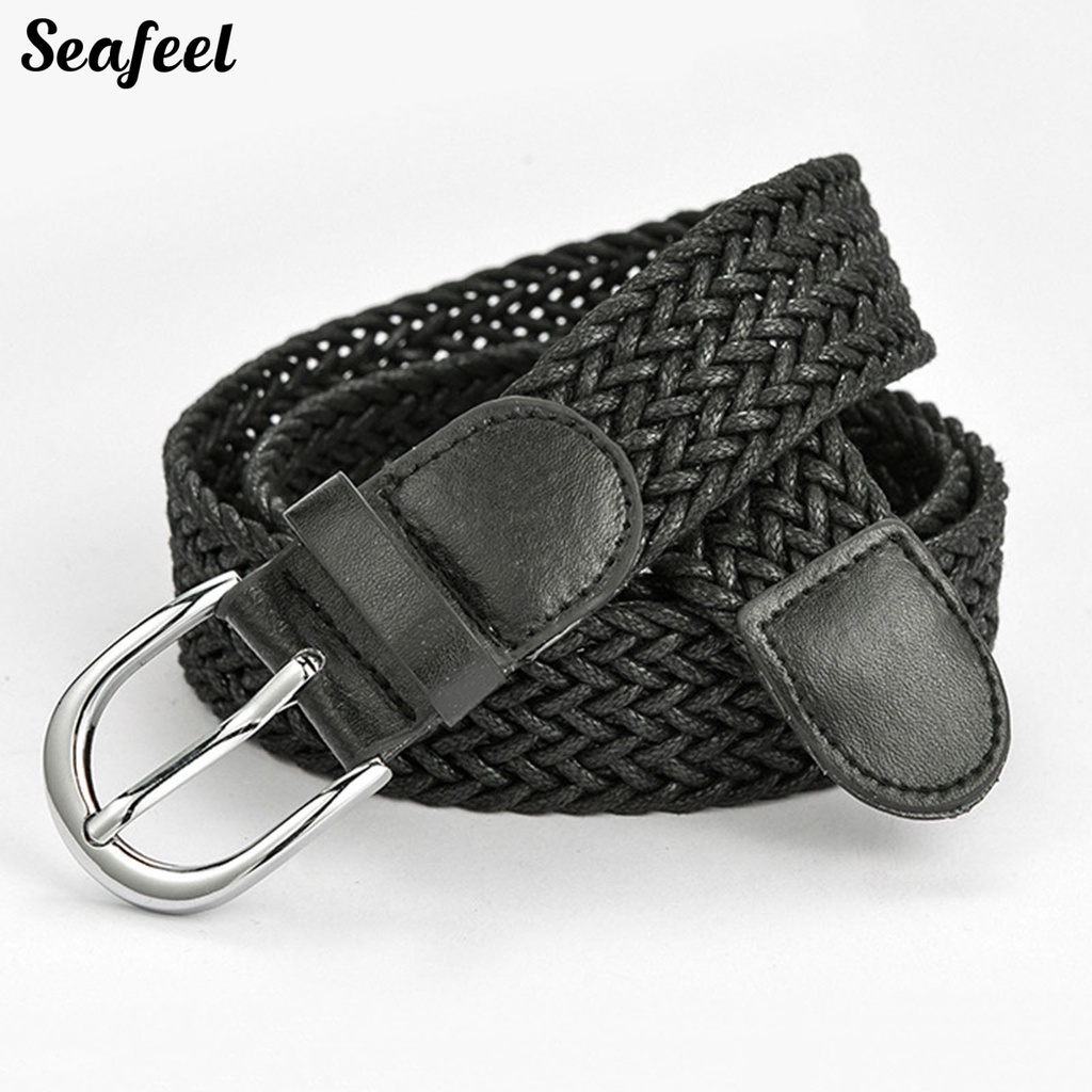 Thắt Lưng Dây Bện Bản Rộng Màu Trơn Chống Vỡ Có Thể Điều Chỉnh Cho Nam Nữ