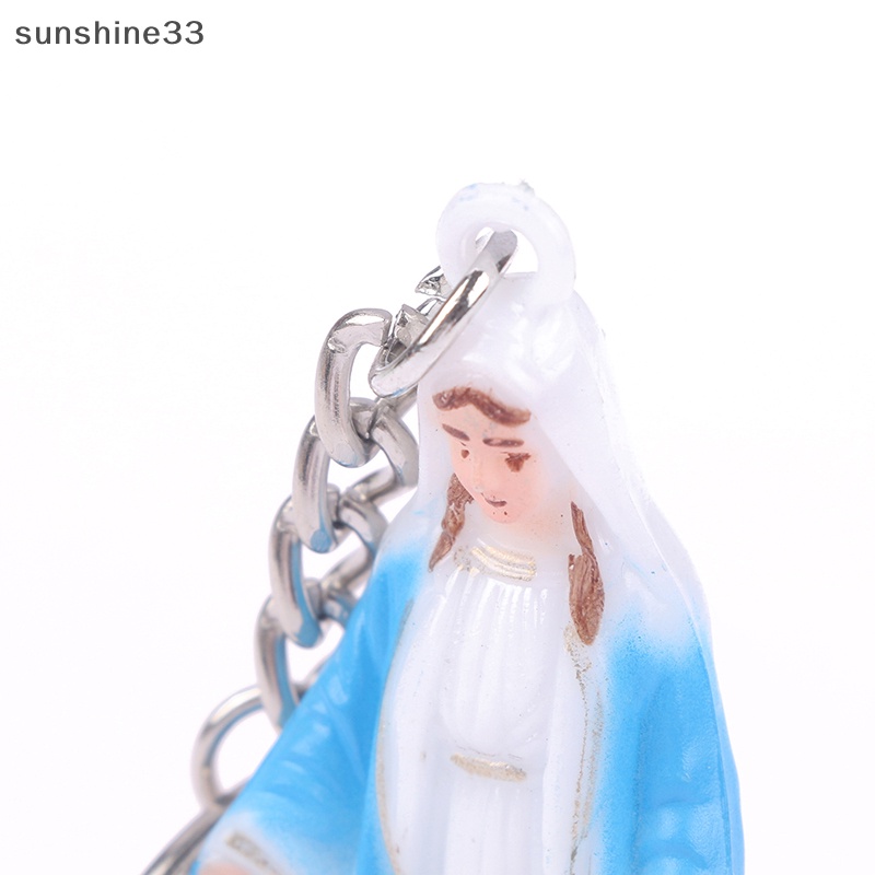 Móc Khóa Phát Sáng Xanh Dương Hình Đức Mẹ Mary Độc Đáo