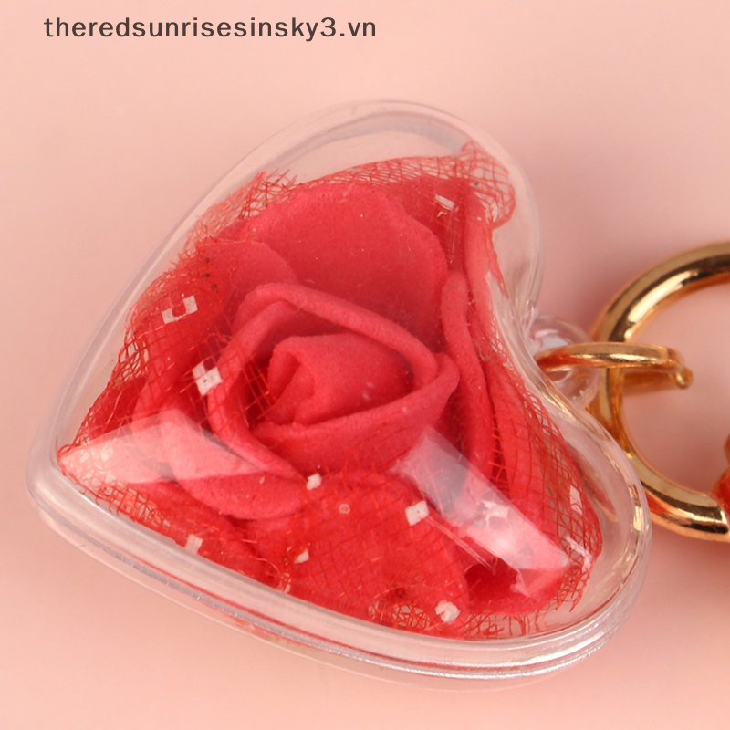# # Móc Chìa Khóa Xe Hơi / Túi Xách Trang Trí Hình Hoa Hồng / Trái Tim Thời Trang Thích Hợp Làm Quà Tặng Cho