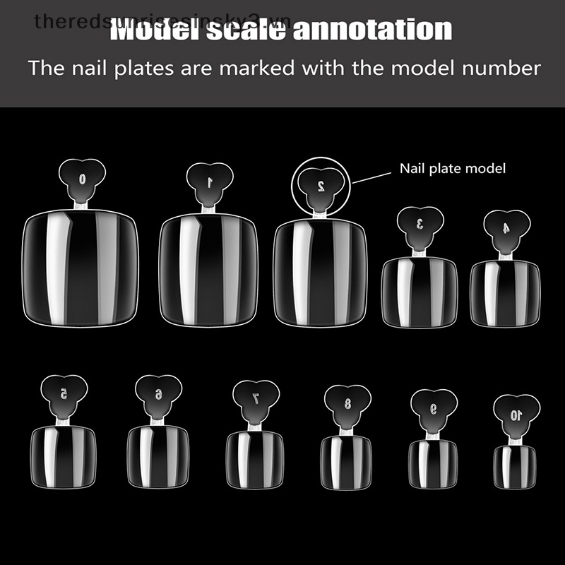 Set 550 Móng Chân Giả Trong Suốt Siêu Mỏng Dạng Nhấn Thời Trang