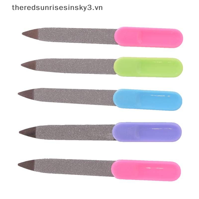 Bộ 5 Cây Dũa Móng Tay Bằng Kim Loại Hai Mặt Thời Trang