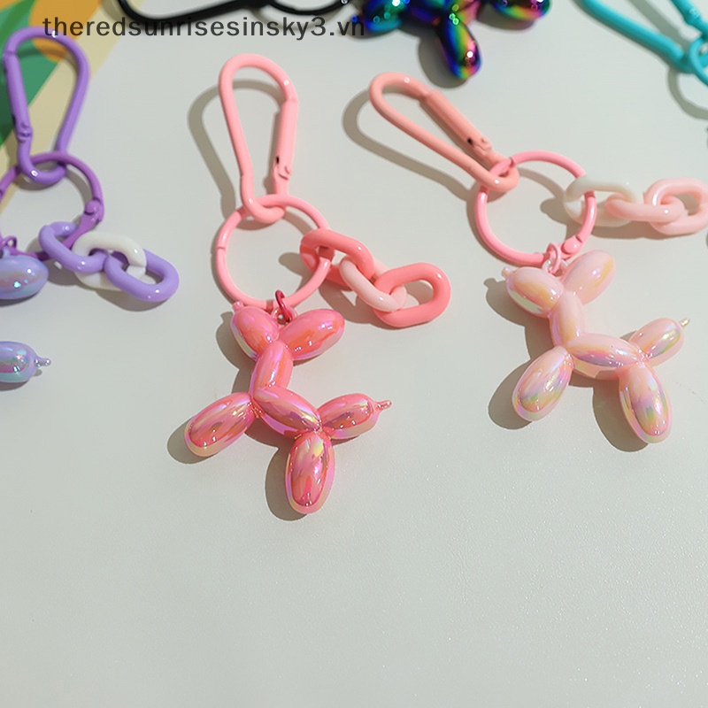 # # Móc Chìa Khóa Resin Hình Chú Chó Và Bóng Bay Bằng Nhựa Đáng Yêu Thời Trang Chống Thất Lạc Làm Quà Tặng Trang Sức
