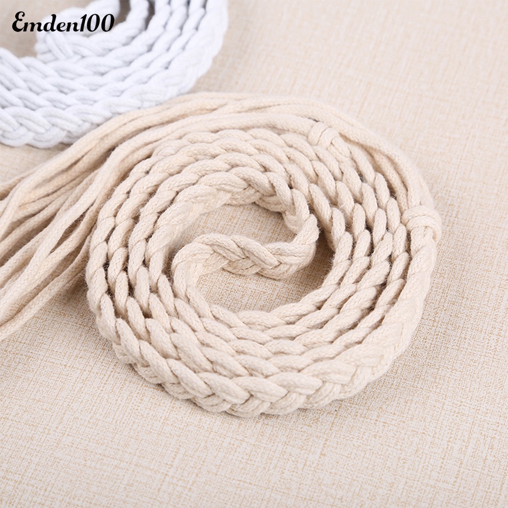 Thắt Lưng Dây Bện Kết Hạt Gỗ Vintage Cho Nữ