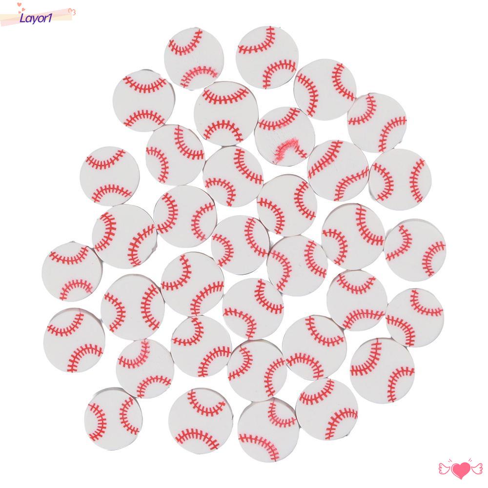 LAYOR1 Bộ 200 Hạt Xâu Chuỗi Hình Quả Bóng Chày Kích Thước 10mm Dùng Làm Trang Sức