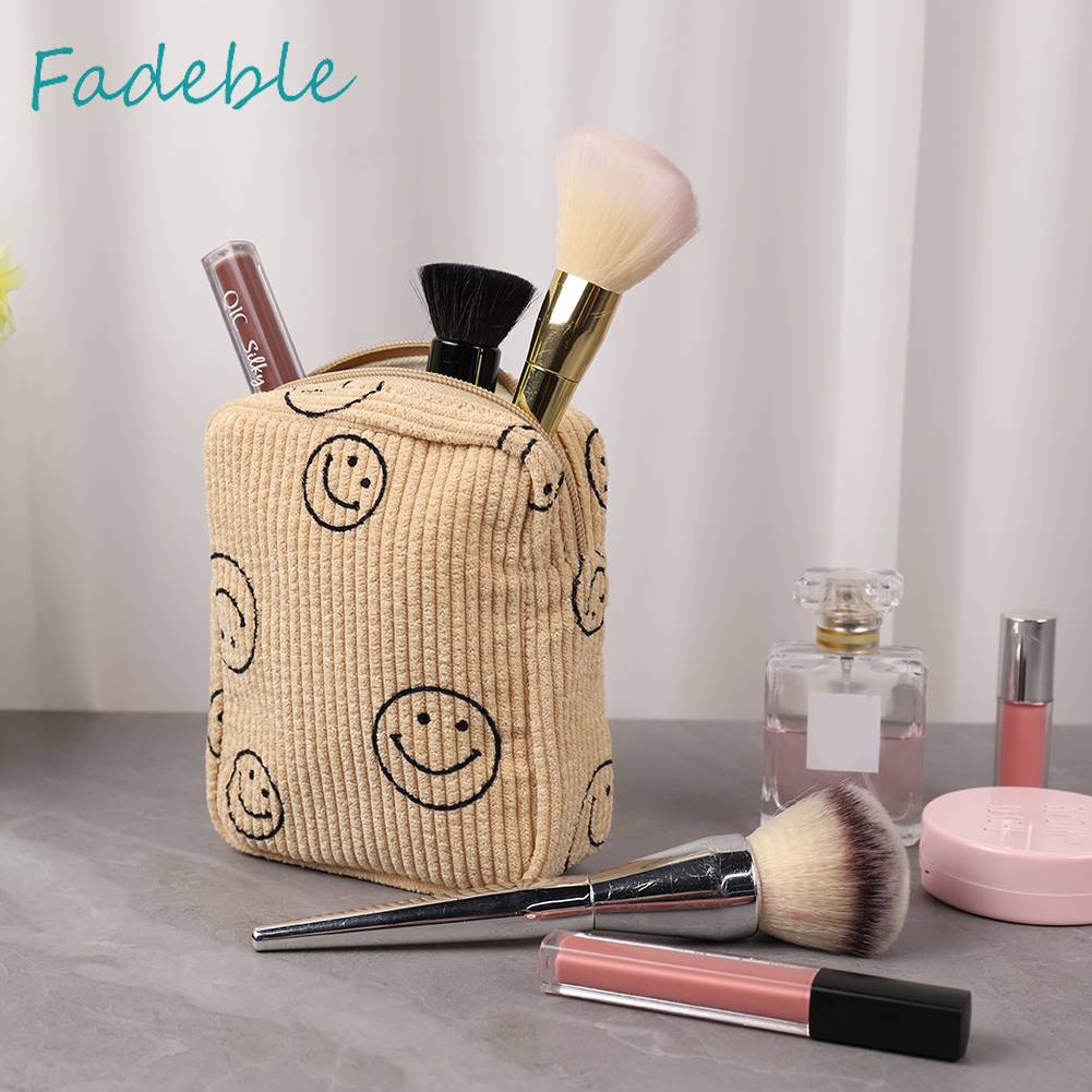 Túi Đựng Mỹ Phẩm Đa Năng Hình Mặt Cười Có Khóa Kéo Tiện Dụng Mang Theo Du Lịch