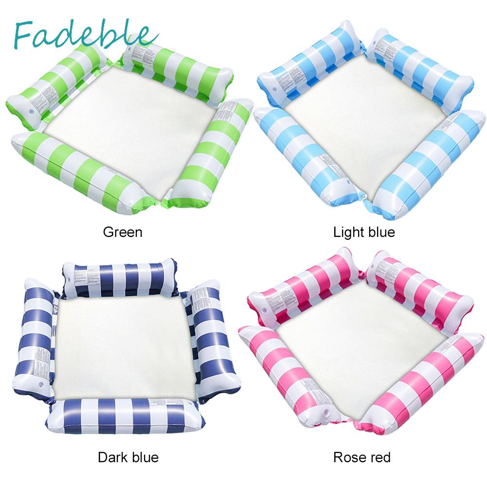 Võng Bơm Hơi PVC Họa Tiết Kẻ Sọc Chống Rò Rỉ Tiện Dụng Cho Hồ Bơi Mùa