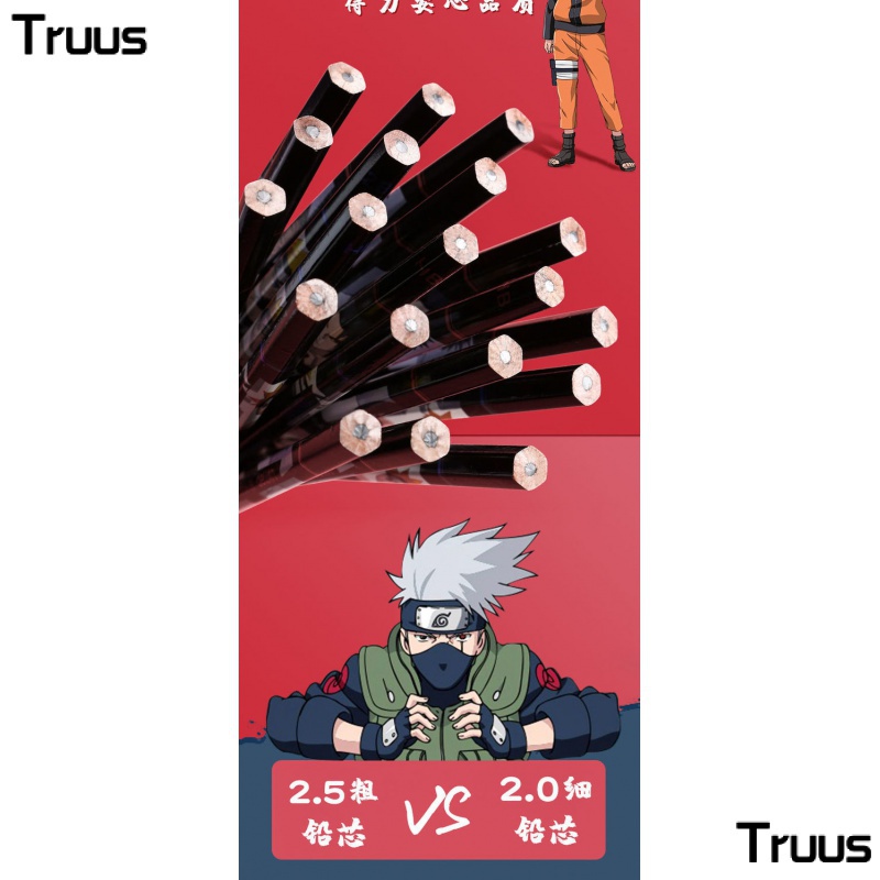 Bút Chì 2B HB Không Độc Hại Họa Tiết Hoạt Hình Naruto Lục Giác Mạnh Mẽ Sáng Tạo Dành Cho Học Sinh Tiểu Học