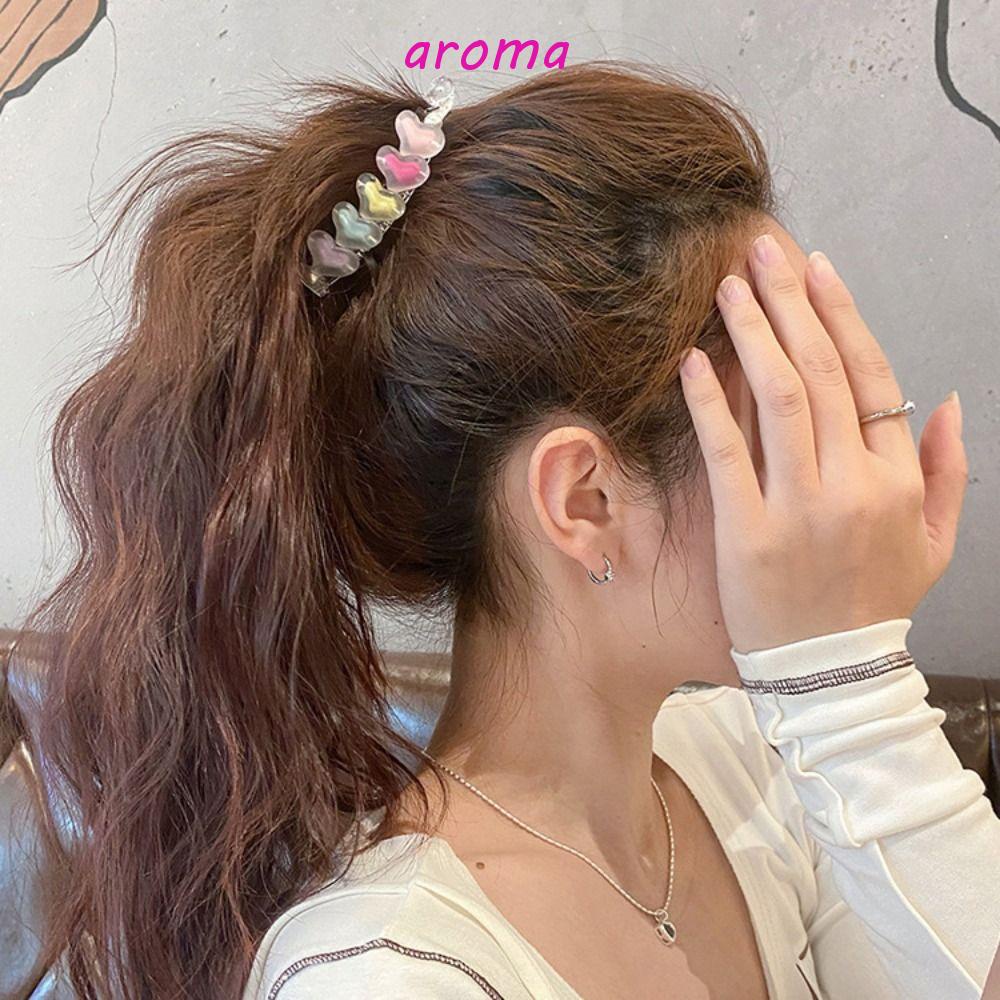 AROMA Kẹp Tóc Càng Cua Bằng Acrylic Hình Ngôi Sao Nhiều Màu Sắc Phong Cách Cổ Điển Cho Nữ