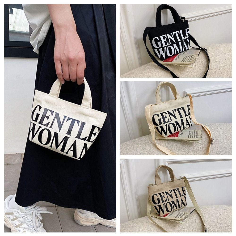 MXGOODS Túi Xách Canvas Đeo Chéo In Chữ Thời Trang Cho Nữ