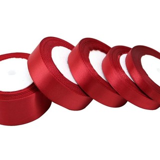 Cuộn Dây Ruy Băng Trang Trí Gói Quà Màu Đỏ Rượu 22m