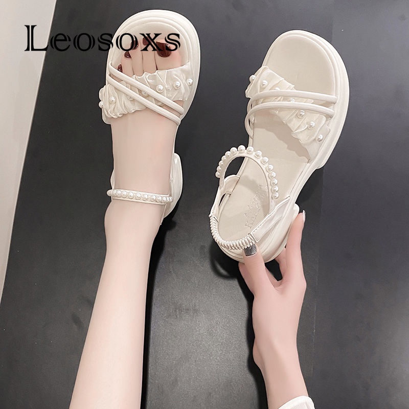 Leosoxs dép sandal nữ dép nữ dép bánh mì nữ dép bánh mì Chống Trượt 070514