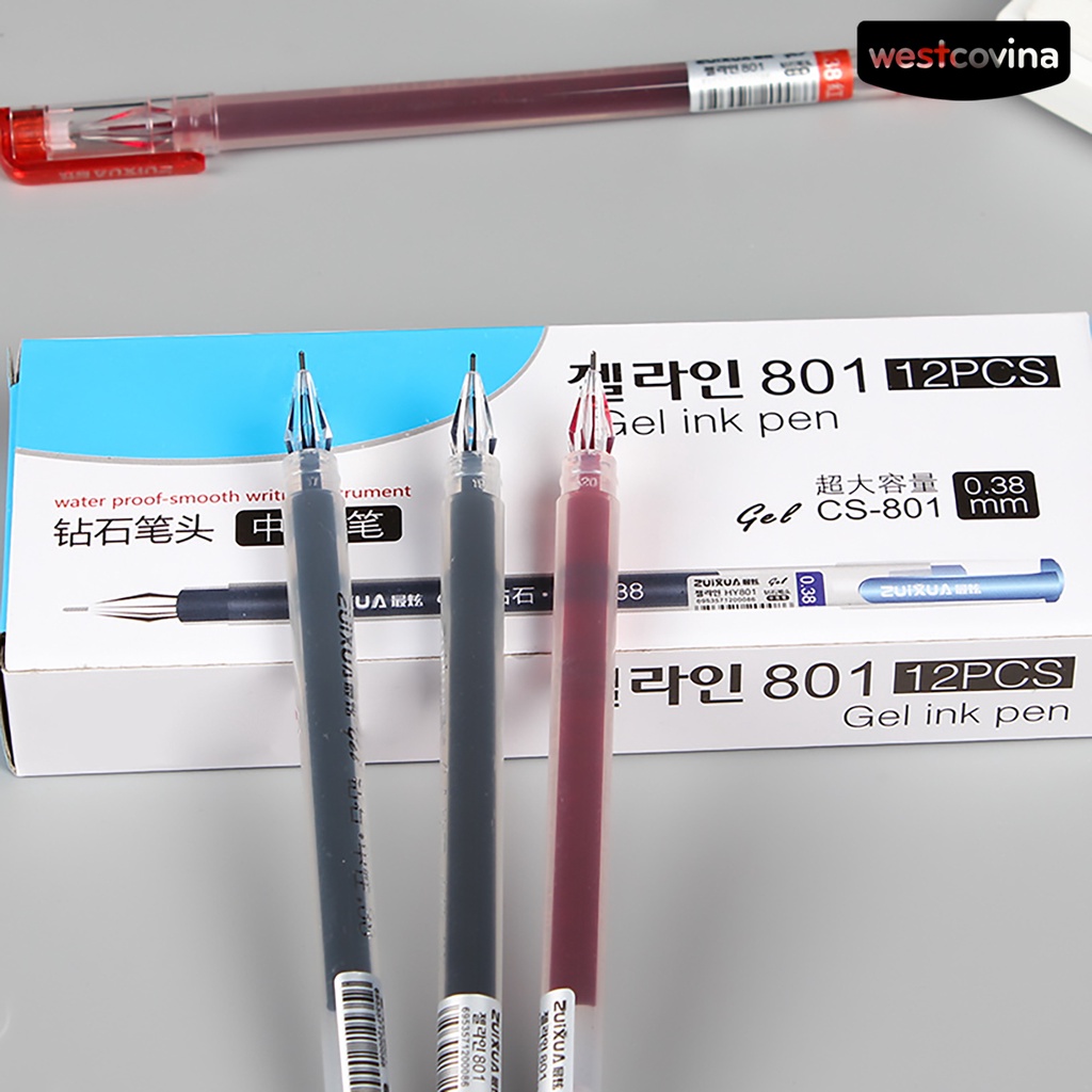 [WSTN] [WSTN]✎Set 12 Bút Mực Gel Ngòi 0.38mm Chất Lượng Cao