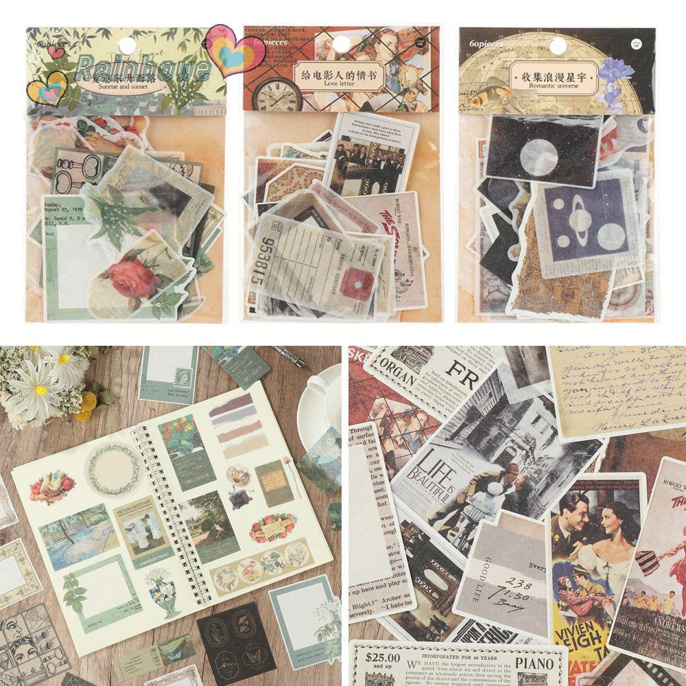 RAINBOW Thẻ Giấy Dán Trang Trí Album Ảnh Sáng Tạo Phong Cách Vintage