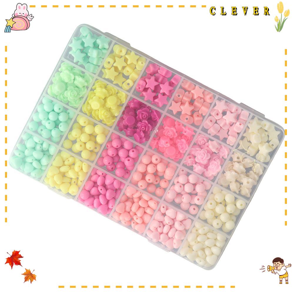 Bộ 732 Hạt Xỏ Lỗ Hình Hoa Hồng Nhiều Màu Sắc Bằng Acrylic Kèm Hộp Đựng
