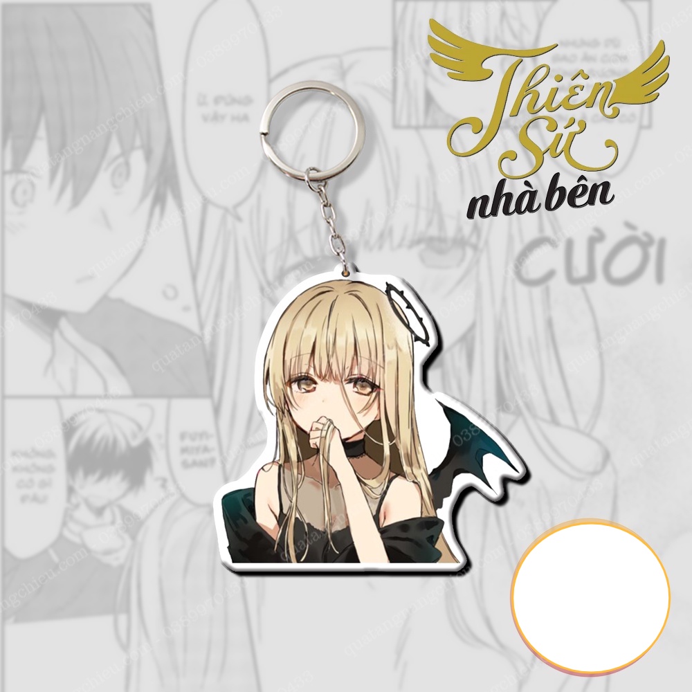 Móc khóa Mahiru - Anime thiên sứ nhà bên - in  2 mặt dày dặn