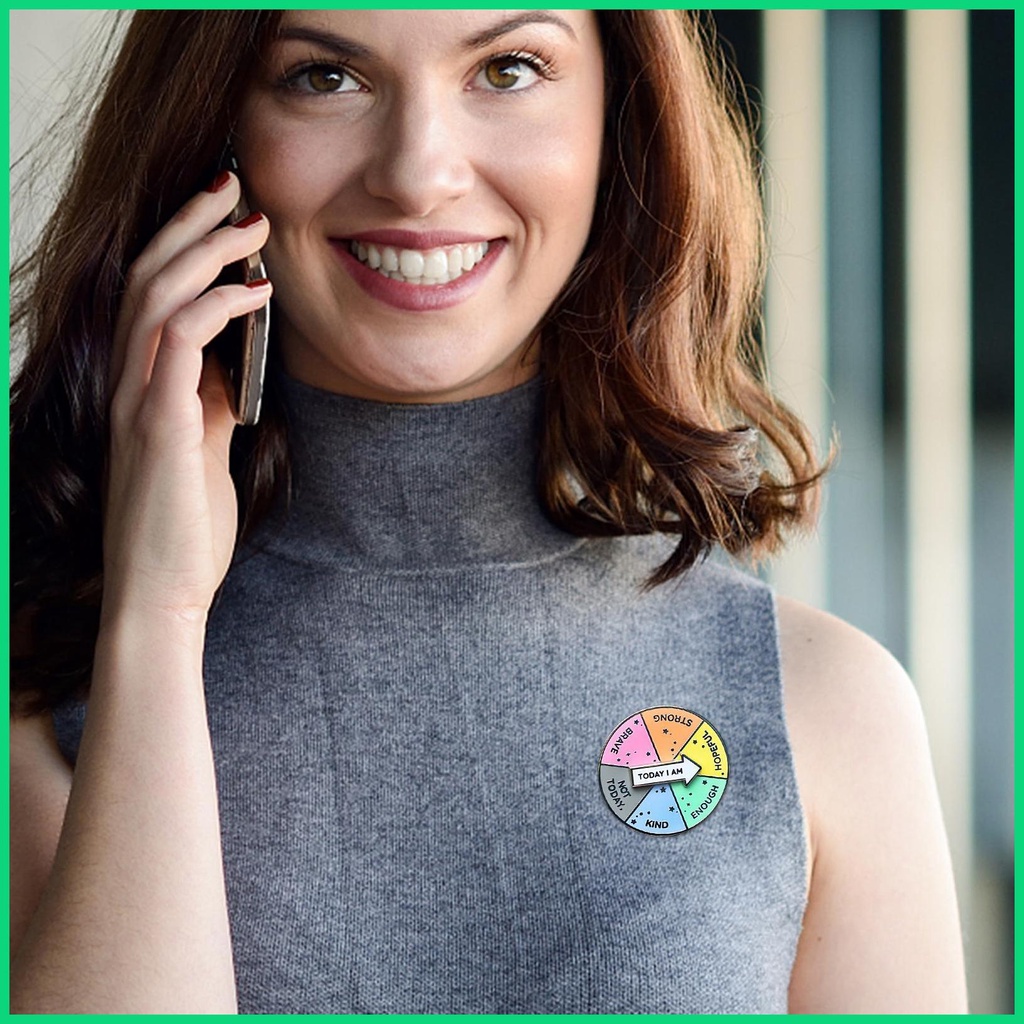 Ghim Cài Áo Bằng Acrylic Hình Tròn In Hoạt Hình Vui Nhộn Có Thể Xoay Tương Tác Cho Nữ Bojiwvn