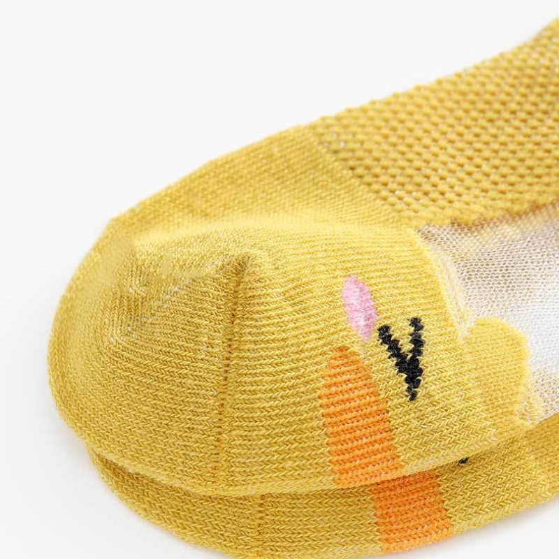 Set 5 Đôi Vớ Cotton Mỏng Phối Lưới Họa Tiết Hoạt Hình Thời Trang Mùa Hè Cho Bé