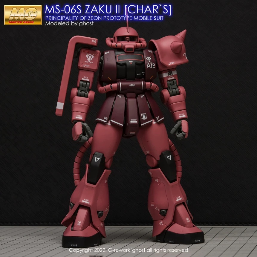 Decal Dán Trang Trí Xe Hơi MG MS-06S ZAKU RED 2.0