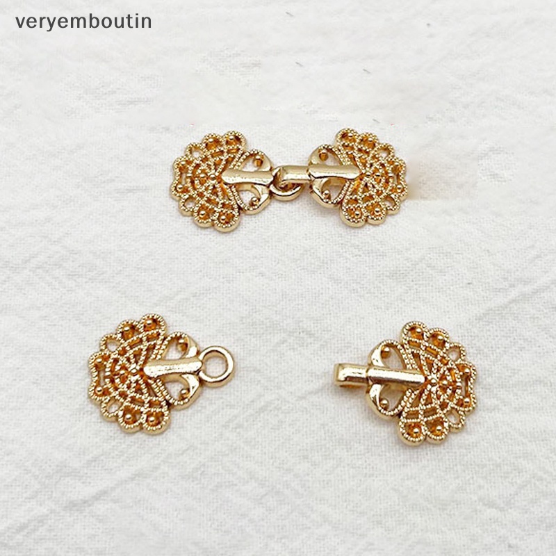 Nút Cài Cổ Áo Bằng Kim Loại Phong Cách Hanfu Cổ Điển DIY