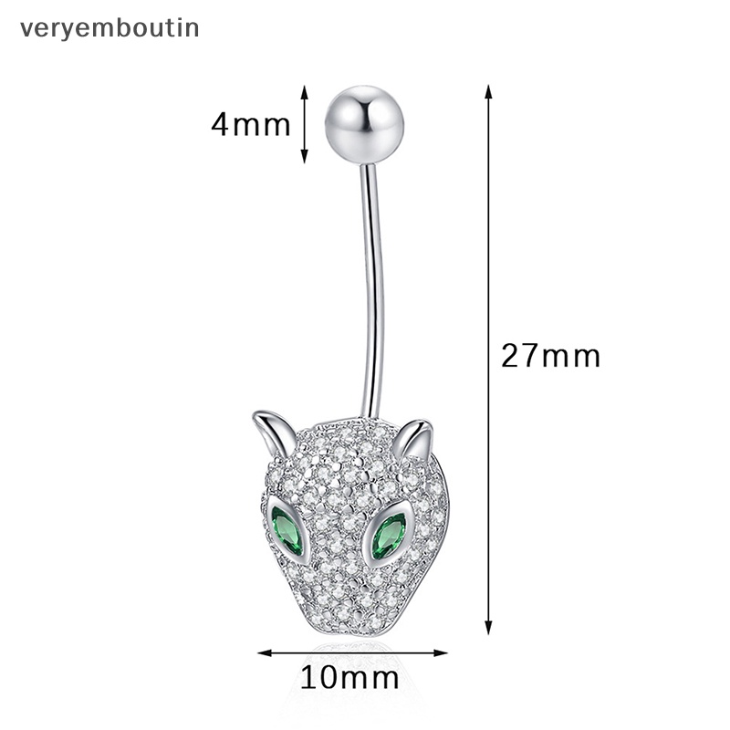 Khuyên Rốn Họa Tiết Da Báo Đính Đá Zircon Thời Trang