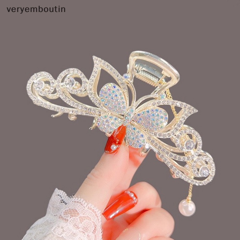 Kẹp Tóc Hình Bướm Rỗng Dát Kim Cương Thời Trang Cao Cấp Cho Nữ n