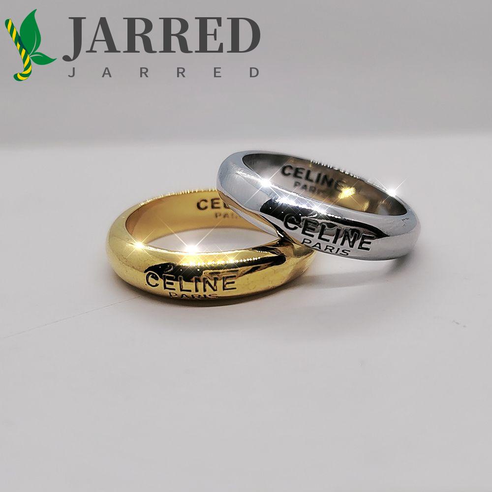 JARRED Nhẫn Cưới In Chữ Celi Đơn Giản Cho Cặp Đôi