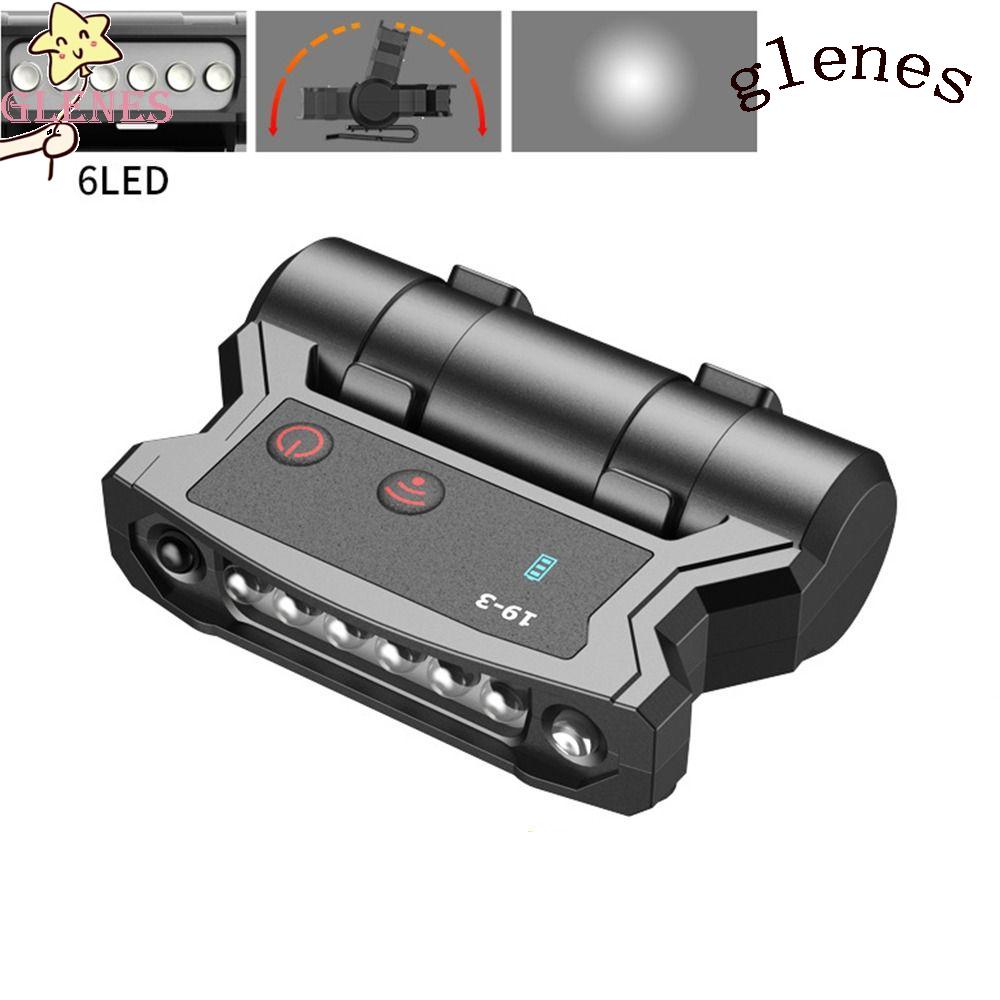 GLENES Đèn LED Kẹp Mũ Lưỡi Trai Cảm Biến Chống Nước Có Thể Sạc Lại