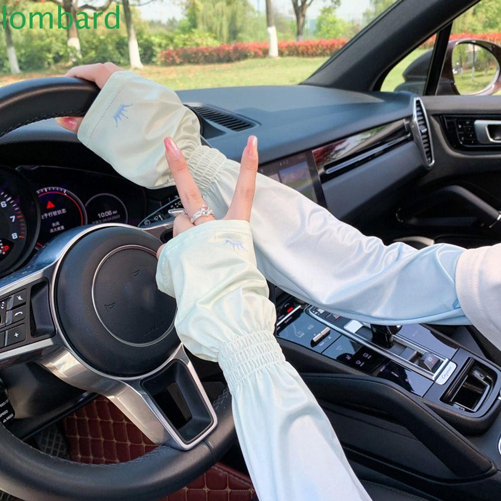 LOMBARD Găng Tay Chống Nắng Bằng Lụa Lạnh Co Giãn Màu Sắc Gradient Thời Trang Mùa Hè Cho Nữ