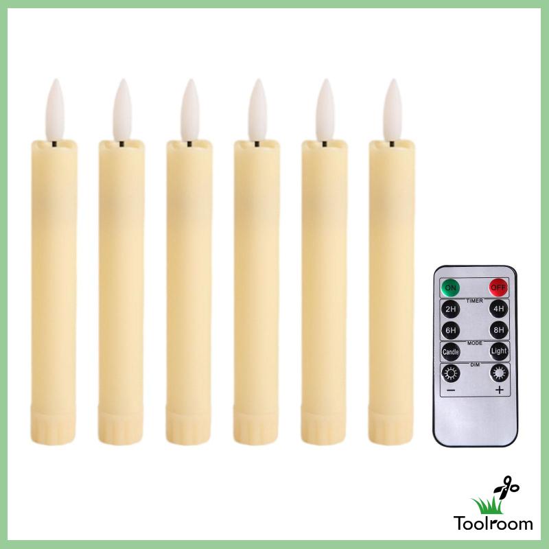 Bộ 6 Nến Đèn LED 3D Không Lửa Kèm Điều Khiển Từ Xa Trang Trí Bàn Tiệc Cưới / Valentine