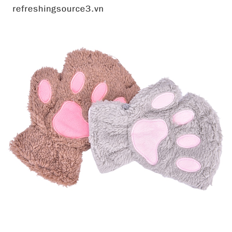 Găng Tay Lông Xù Hở Ngón Hình Chân Mèo Dễ Thương {REFRE3} 3.vn} Làm Quà Tặng Tiệc Tùng {Refreshingsource